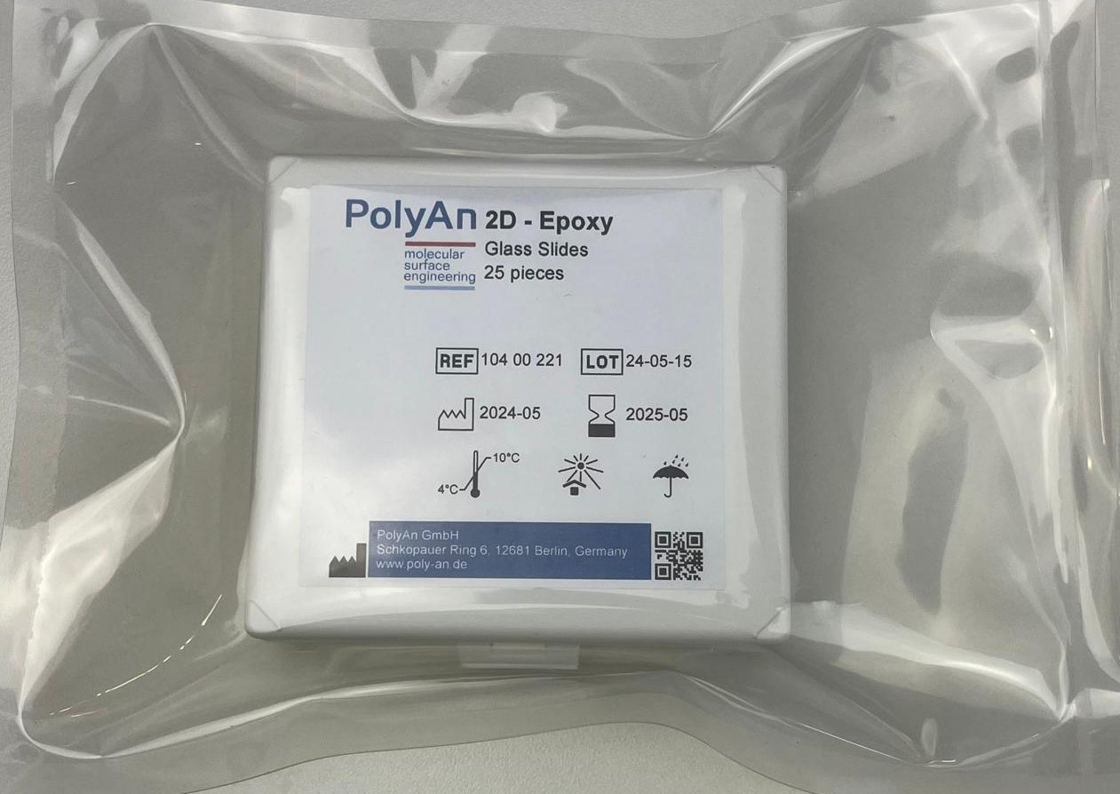 104-00-221 PolyAn 2D-Epoxy Glass Slide (25 slides/box)